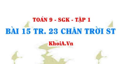 Bài 15 trang 23 Toán 9 Chân trời sáng tạo Tập 1